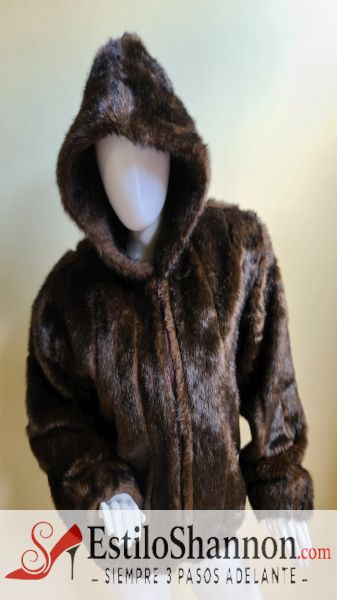 105358 Sacon de Mujer con Gorro Café