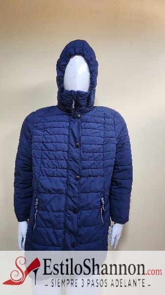 161010 Chamarra de Mujer con Gorro Azul